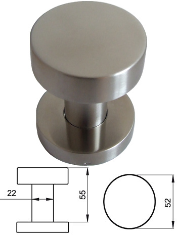 Manivela de Roseta de acero inox Mod 10 