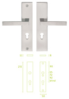 Escudo de placa para cerradura con manivelas LSQII.
