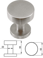 Pomo fijo de puerta de entrada serie Basic redondo de 52 mm